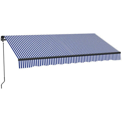 Store banne Outsunny Polyester 295x247cm Bleu et blanc