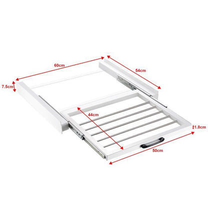 Kit de Superposition pour Lave-Linge Sèche-Linge Standard 60 cm avec Porte-Serviettes Blanc - EN.CASA