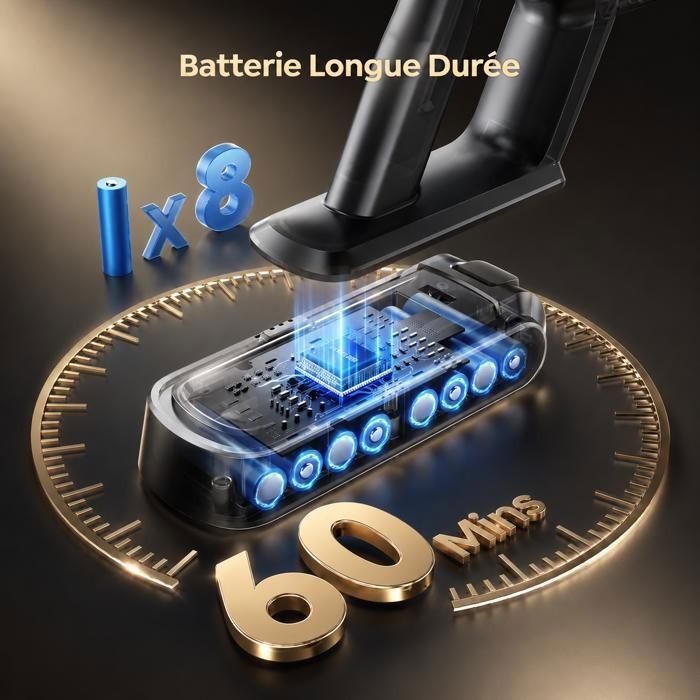 BUTURE VC90 Aspirateur Balai sans Fil – 65 kPa/600W/60 min – SmartSpeed– Charge rapide –Batterie amovible- Idéal sols durs & tapis