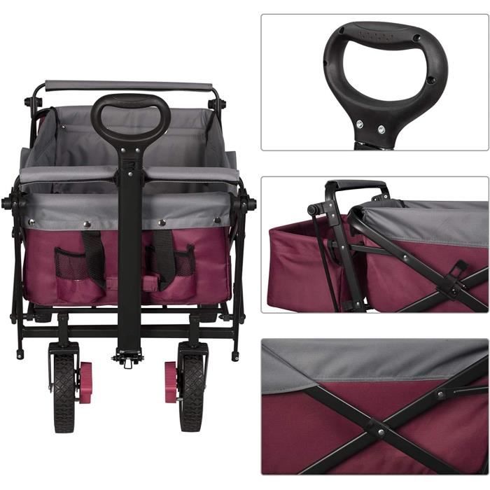 Chariot de manutention pliable WOLTU - capacité de charge 80kg - Anthracite
