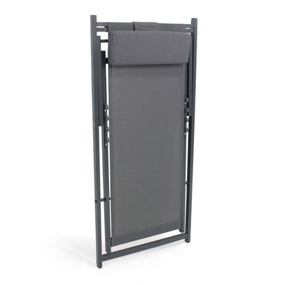 Lot de 2 transats en aluminium anthracite Santiago - Oviala