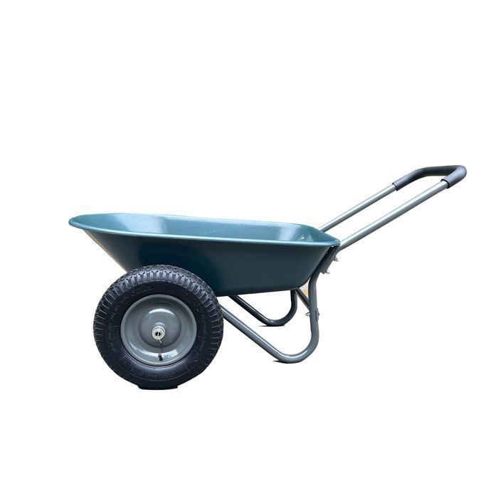 Chariot de Jardin Basculeur Renforcé - Capacité 600 lb (272 kg) -Réglable à 180° - Roues Tout-Terrain 10"- Résistant à la Rouille