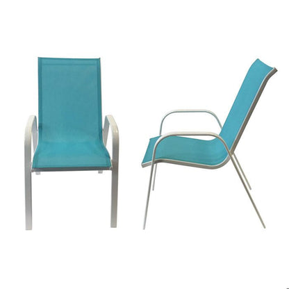 Lot de 4 chaises MARBELLA en textilène gris - aluminium gris anthracite