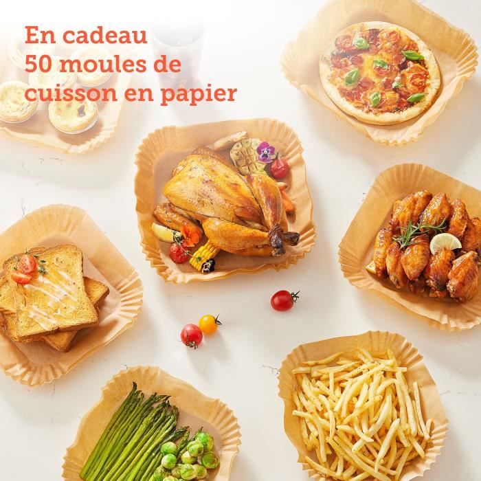 Friteuse sans huile COSORI - Premium II Chef Edition - Capacité 6,2L - 12 programmes - Pack 50 papiers cuisson - 1700W - Noir