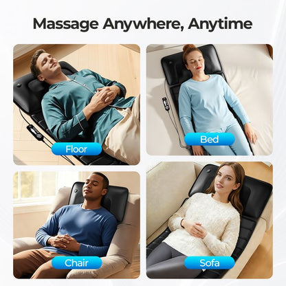 Tapis De Massage Électrique - Himouta Matelas Massant - Fonction De Chauffage - Rempli De Mousse À Mémoire - Pu - Pliable