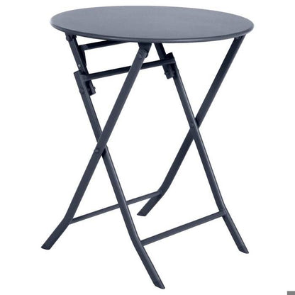 Table de jardin pliante ronde "Greensboro" vert olive 2 places en acier traité époxy - Hespéride