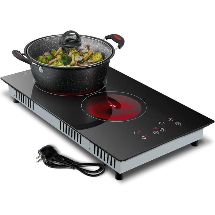 Plaque Vitrocéramique 4 Feux Encastrable,Sndoas 60cm Table de Cuisson,9 Niveaux de Puissance, Minuteur Intégré,6700W