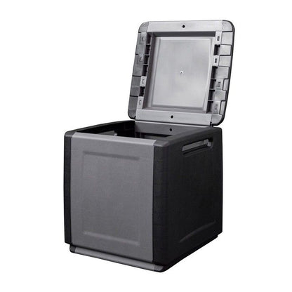 Coffre de rangement 330L Gris/Noir 138 x 53 x H57cm Poignées de transport polypropylène INTEC