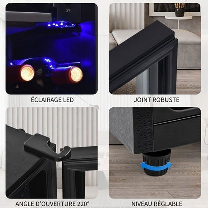 Mini réfrigérateur - Memkey - 76 L - 43,5 x 40 x 71,6 cm - Noir - LED, 6 L congélateur
