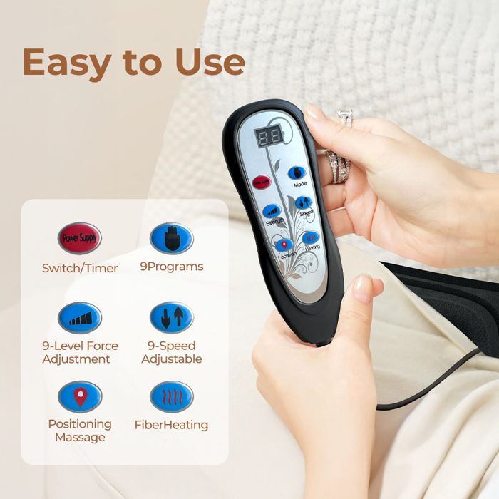 Tapis De Massage Électrique - Himouta Matelas Massant - Fonction De Chauffage - Rempli De Mousse À Mémoire - Pu - Pliable
