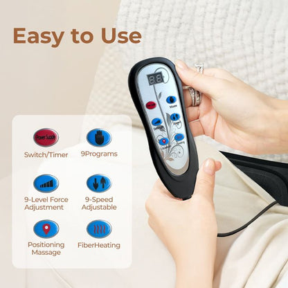 Tapis De Massage Électrique - Himouta Matelas Massant - Fonction De Chauffage - Rempli De Mousse À Mémoire - Pu - Pliable