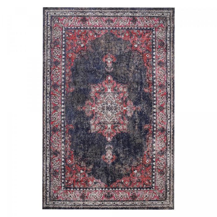 Tapis extérieur 120x170 tissé kilim rouge et brun OZLEM