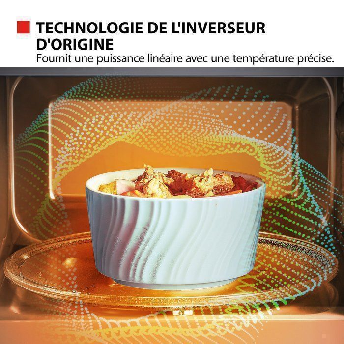 Micro-ondes combin pose libre MW3-SAC26SF(BK) 26L, 900W  Gril 1000W  Convection 2100W - Connection WiFi & Friteuse sans huile