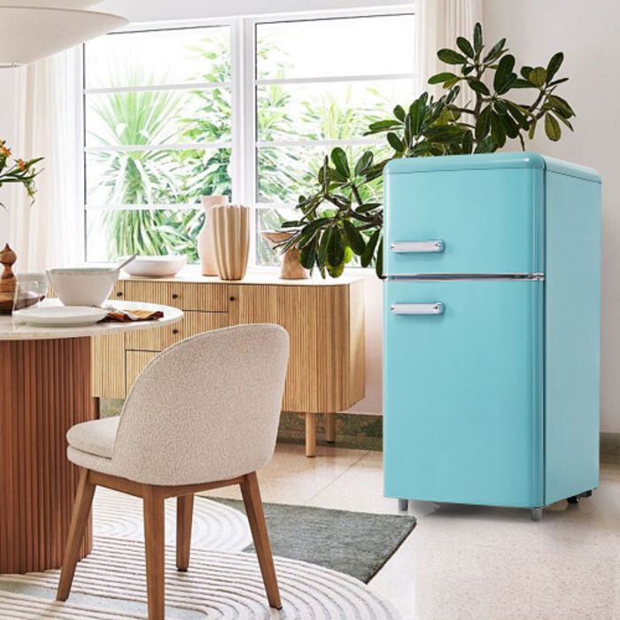 Réfrigérateur rétro - LANGTU - Retro 60L - 2 portes - Congélateur 22 L - 46 dB
