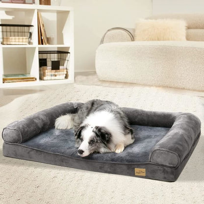BingoPaw Panier pour Chien Orthopédique Coussin Chien Déhoussable et Lavable Canapé Chien Moyenne Taille, 80 x 60 x 18 cm