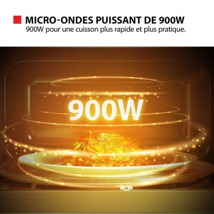 Micro-ondes combin pose libre MW3-SAC26SF(BK) 26L, 900W  Gril 1000W  Convection 2100W - Connection WiFi & Friteuse sans huile