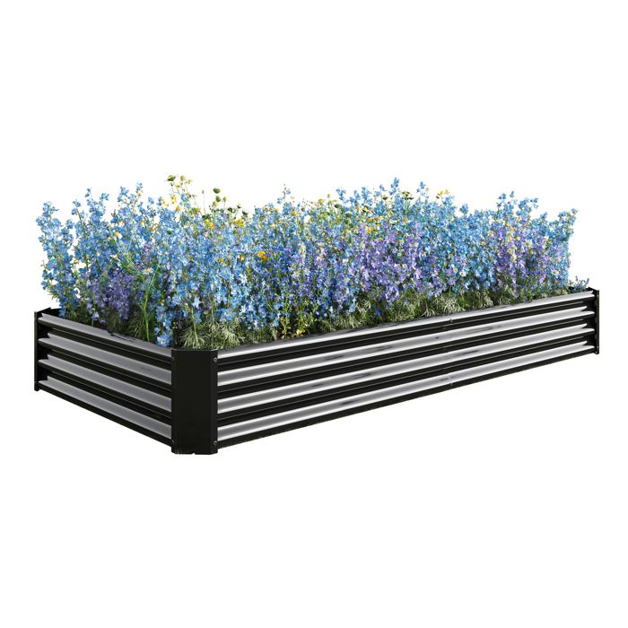 Jardinière surélevée extérieure - BELLEMAVE - Bac de jardin en métal - Sans fond - 232 x 113,5 x 30 cm - Vert