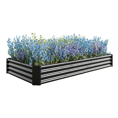 Jardinière surélevée extérieure - BELLEMAVE - Bac de jardin en métal - Sans fond - 232 x 113,5 x 30 cm - Vert