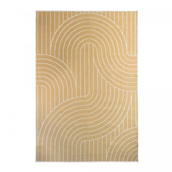 Tapis extérieur, kilim reversible 120x170 LYN2 U REVERSIBLE jaune et crème