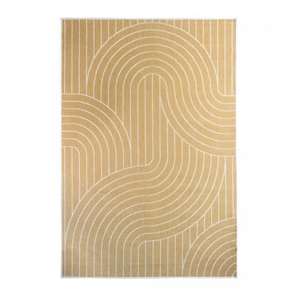 Tapis extérieur, kilim reversible 120x170 LYN2 U REVERSIBLE jaune et crème