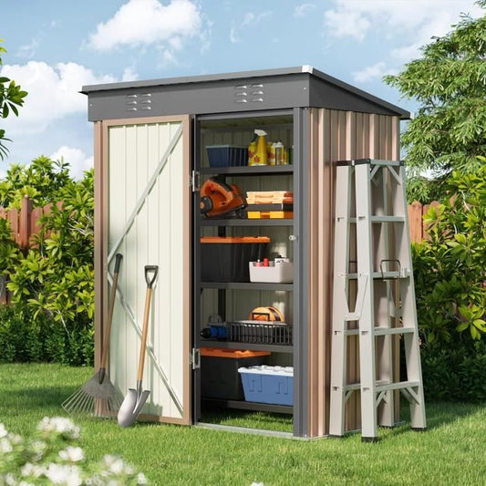 Abri de jardin - BEALIFE - Métal - Acier galvanisé - 162x94x182 cm - Porte battante