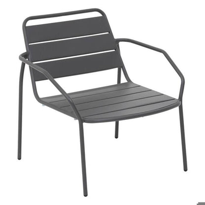 Fauteuil de salon de jardin "Phuket" vert olive traité en acier traité en epoxy - Hespéride