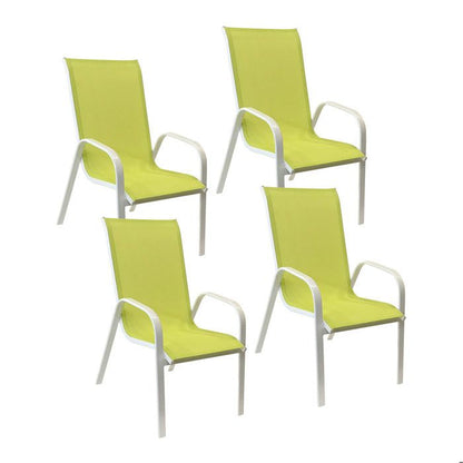 Lot de 4 chaises MARBELLA en textilène gris - aluminium gris anthracite