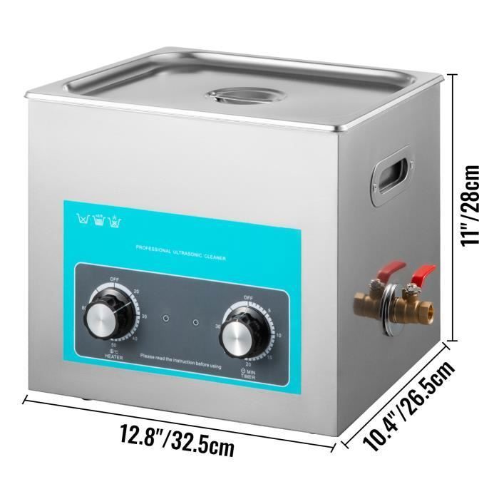Nettoyeur à Ultrasons 6,5 L - VEVOR - Minuterie Chauffage 80℃