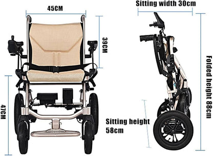 Fauteuil Roulant Electrique Pliable Ultra Leger, Fauteuil Roulant Autopropulsé À Double Fonction Compact Mobility Aid Wheelchairs pour Personnes Âgées Handicapées Mobility Vehicles