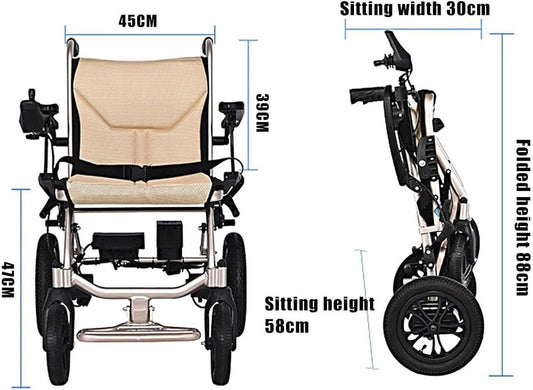 Fauteuil Roulant Electrique Pliable Ultra Leger, Fauteuil Roulant Autopropulsé À Double Fonction Compact Mobility Aid Wheelchairs pour Personnes Âgées Handicapées Mobility Vehicles