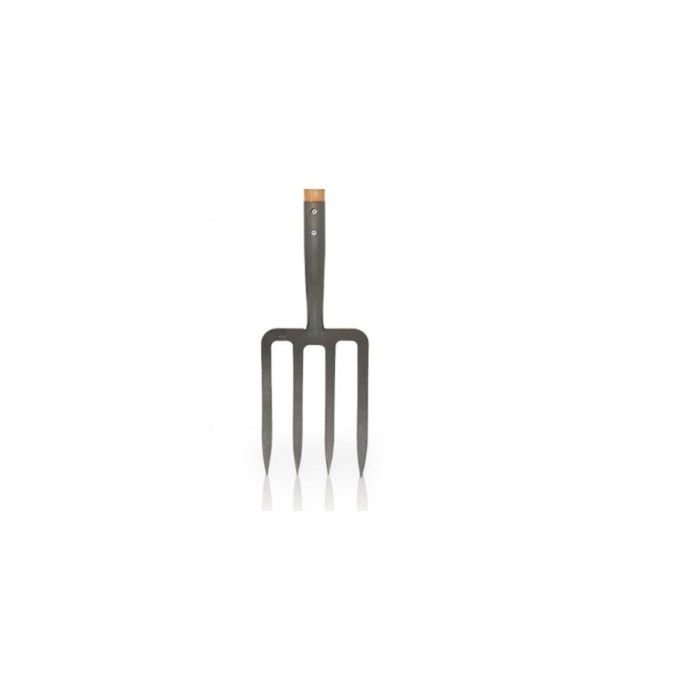Pack 4 outils de jardin Acier Manche en Bois Fourche + Pelle carrée + Pelle ronde + Bêche VITO