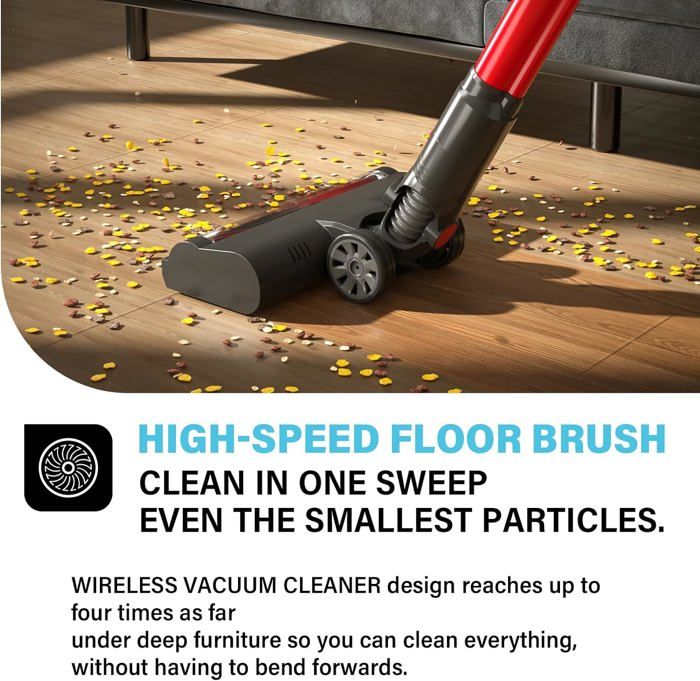 Aspirateur balai - STANEW - 45000Pa/550W - Pliable 180° - 40 min autonomie - Brosse anti-emmêlement