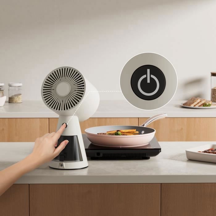 CIARRA Hotte Aspirante Portable Pose Libre Extracteur de Cuisine 3pcs Filtres Blanc