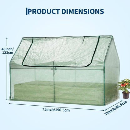 Garvee BAC A FLEUR ,Potager sur Pieds Surélevé avec Bâche en Filet,  Jardinière Surélevée en Métal avec Serre, Beige ,180x90x30cm