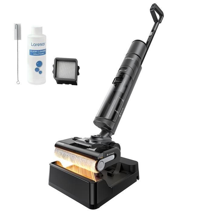 LARESAR M5 Aspirateur laveur 3‑en‑1 sans fil – 25 kPa– Auto‑nettoyage – Système de séchage – Anti‑odeurs – LED – Anti‑enchevêtrement