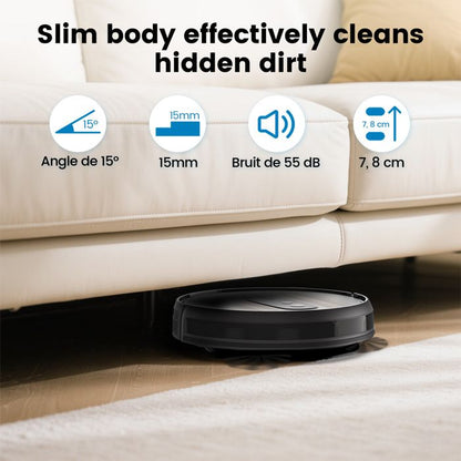AIRROBO P20 Aspirateur Robot sans fil 4000 Pa - Spécial Poils d'Animaux - Autonomie 120 Min - Compatible App et Alexa
