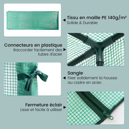 WOLTU Serre de Jardin avec Bâche PE Renforcée Imperméable, Serre d'hivernage Murale adossée, 200x100x210cm, Vert W0UETT0053