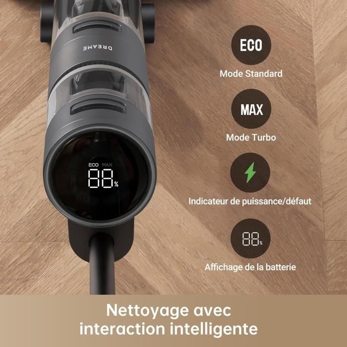 ASPIRATEUR Balai Aspirateur Laveur DREAME H12 Pro FlexReach, porte  Plat  180,schage 5 Min,18 kPa,Nettoyage Deux Bords