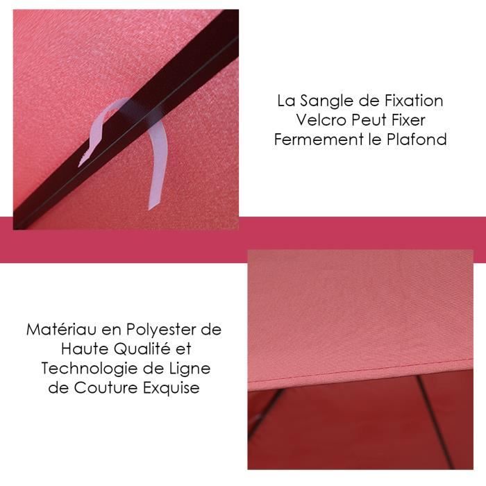 Toile de Rechange pour Pavillon GOPLUS - Rouge - 3M x 3M - Polyester - Résistante aux intempéries et aux UV