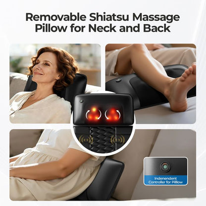 Tapis De Massage Électrique - Himouta Matelas Massant - Fonction De Chauffage - Rempli De Mousse À Mémoire - Pu - Pliable