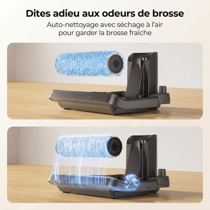 LARESAR M5 Aspirateur laveur 3‑en‑1 sans fil – 25 kPa– Auto‑nettoyage – Système de séchage – Anti‑odeurs – LED – Anti‑enchevêtrement