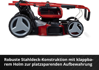 Einhell Professional Tondeuse à gazon sans fil GP-CM 36/47 S HW Li Power X-Change (36V, 47 cm largeur de coupe, autotractée, moteur sans charbon) Livré avec 4 Batteries 4,0Ah et 2 Chargeurs Doubles