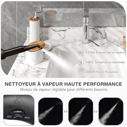 Nettoyeur Vapeur à Main 1500W Punaises de Lit COSTWAY-Réservoir 400 ml-2 Bar-14 Accessoires-125 ℃-Verrou de Sécurité Enfants-Jaune