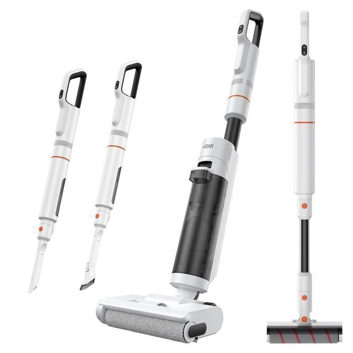 Aspirateur Laveur Sans Fil-JONR ED12 Pro,Aspirateur sans Fil 4 en 1,Autonettoyage 70°C,Séchage à air chaud 80°C,40 Mins (230 m²)