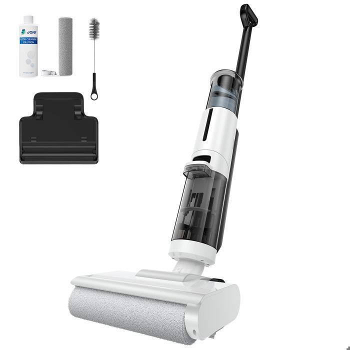 JONR Aspirateur balai laveur Sans Fil ED12 4-in-1- Humide & Sec -30 min-Self Cleaning Function, for Hard Floors- 850mL