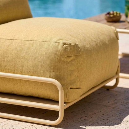 Chauffeuse pour salon de jardin modulable avec structure jaune clair  Mixi, Oviala