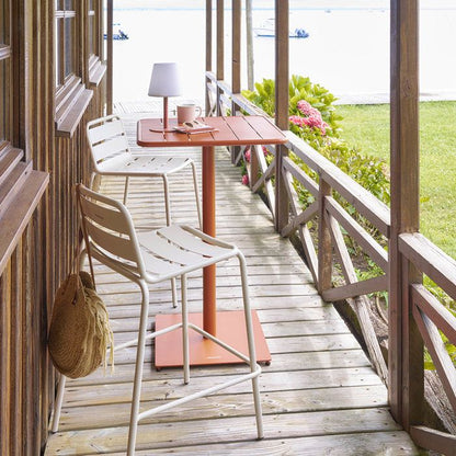 Table haute de jardin "Phuket" ambre 2 places en acier  - Hespéride