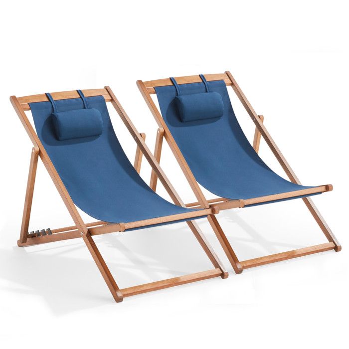 Lot de 2 chiliennes eucalyptus noir Socoa - Oviala