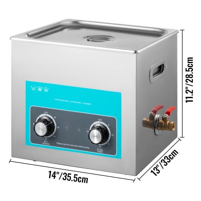 Nettoyeur à Ultrasons 6,5 L - VEVOR - Minuterie Chauffage 80℃