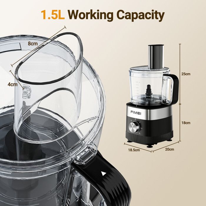 Robot culinaire - FIMEI - HGM-420 - 800W - Bol 1,5 L - 3 vitesses + Pulse